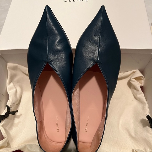 NIB Celine ballet flats Leather turquoise Plain for Women - Picture 3 of 12